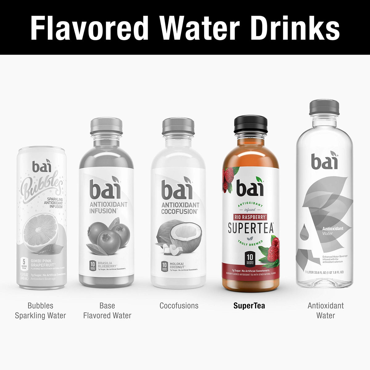 Rio Raspberry Bai Iced Tea – Antioxidant Infused Real Tea, 18 oz (Pack of 12)