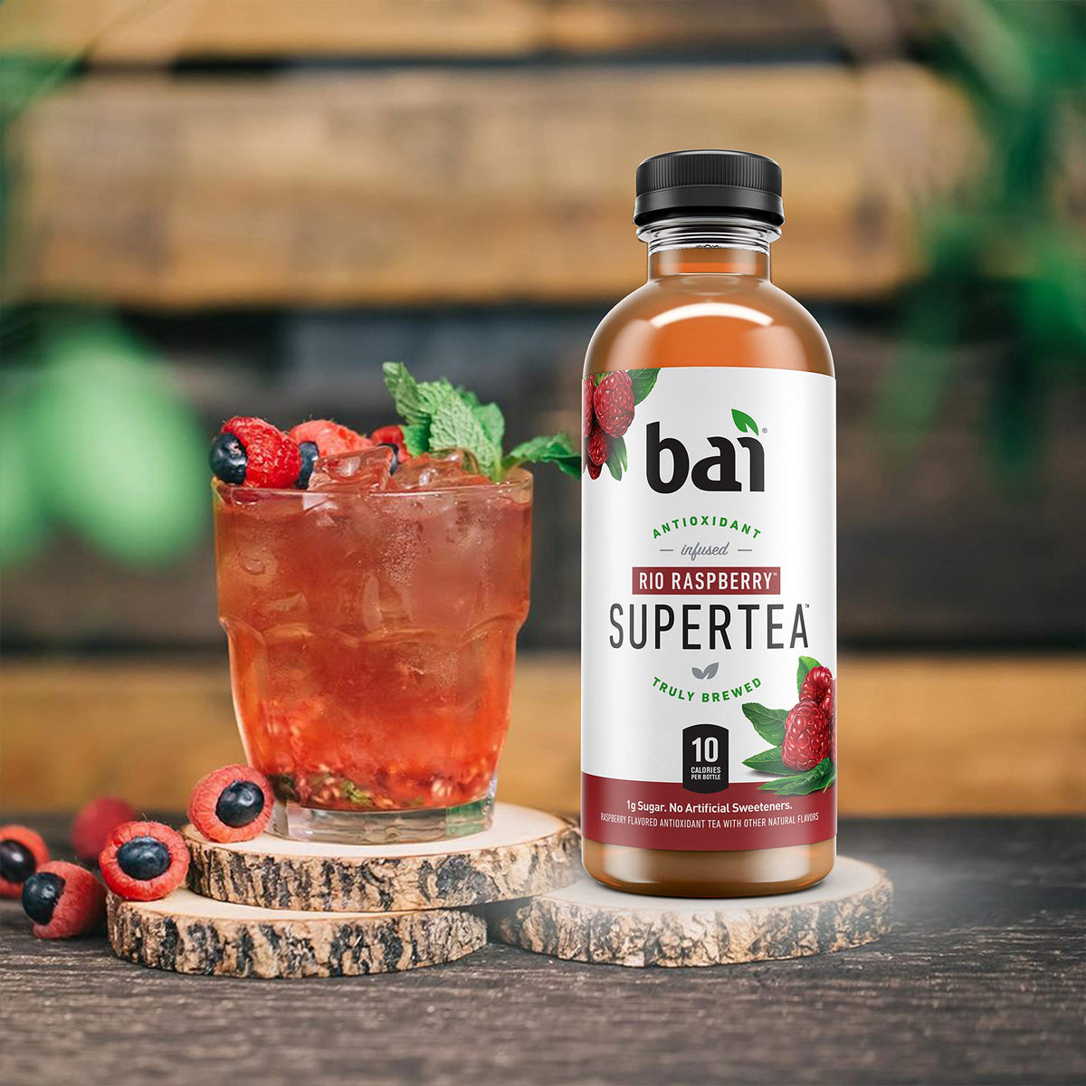 Rio Raspberry Bai Iced Tea – Antioxidant Infused Real Tea, 18 oz (Pack of 12)