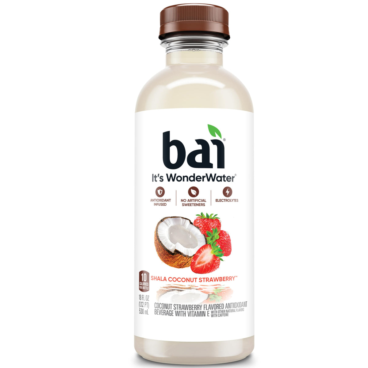 Bai Shala Coconut Strawberry Antioxidant Infused Water – 18oz Bottle, 12 Pack | Vitamin C, Zinc, No Artificial Sweeteners
