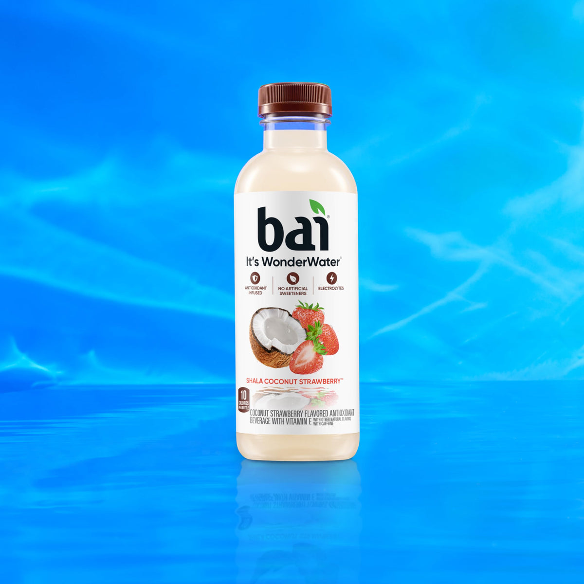 Bai Shala Coconut Strawberry Antioxidant Infused Water – 18oz Bottle, 12 Pack | Vitamin C, Zinc, No Artificial Sweeteners