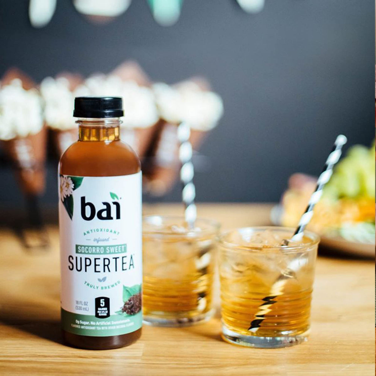 Bai Iced Tea Socorro Sweet – Antioxidant Infused Black & White Tea (18oz, 12 Pack)