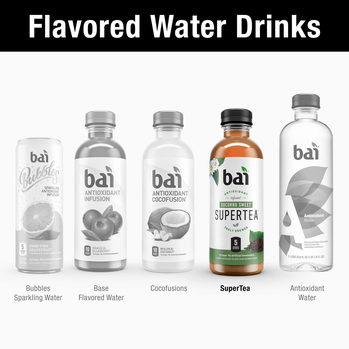 Bai Iced Tea Socorro Sweet – Antioxidant Infused Black & White Tea (18oz, 12 Pack)