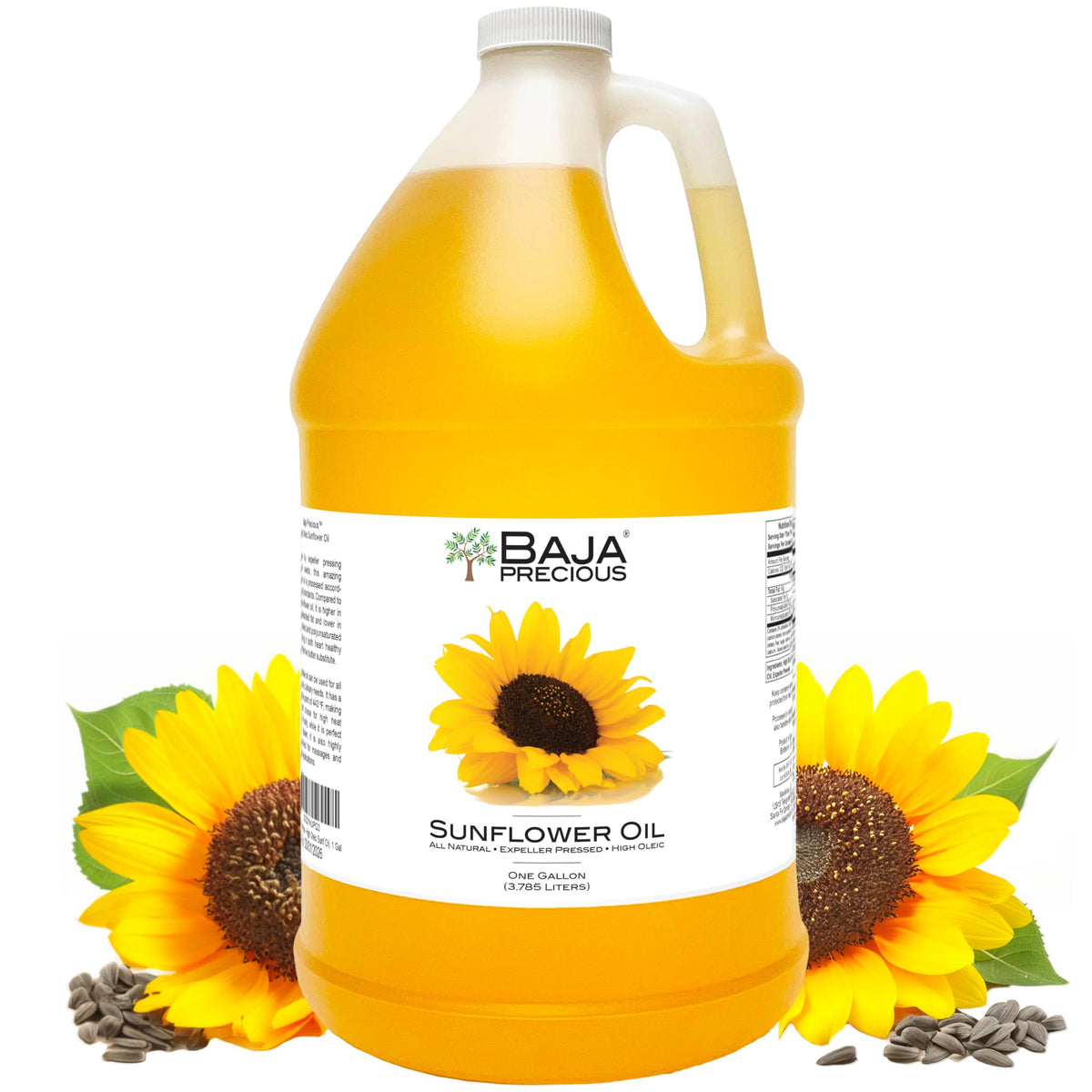 Baja Precious High Oleic Sunflower Oil - 1 Gallon Expeller Pressed, Bottled in USA