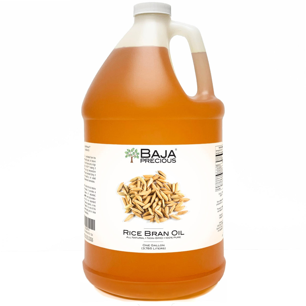 Baja Precious Rice Bran Oil – 1 Gallon | 100% Pure, Non-GMO, 8000 PPM Oryzanol