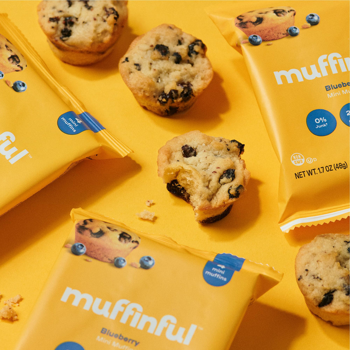 Bakeful Muffinful Triple Confetti Mini Muffins – 60 Count, Individually Wrapped, Less Sugar, Nothing Artificial