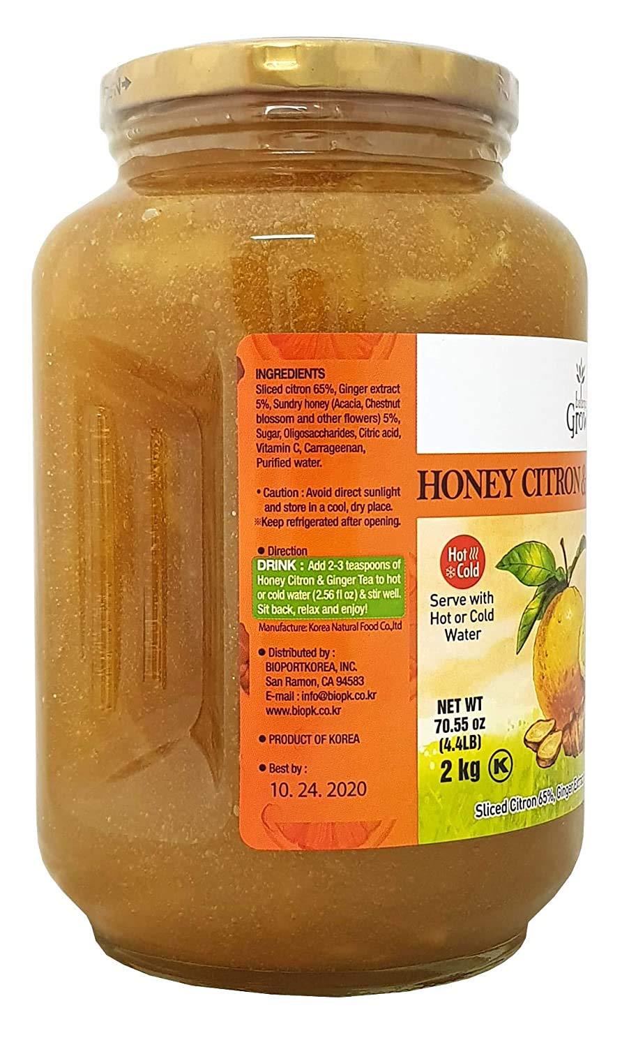 Balance Grow Honey Citron & Ginger Tea 70.55oz Pack – Natural, Caffeine-Free Beverage