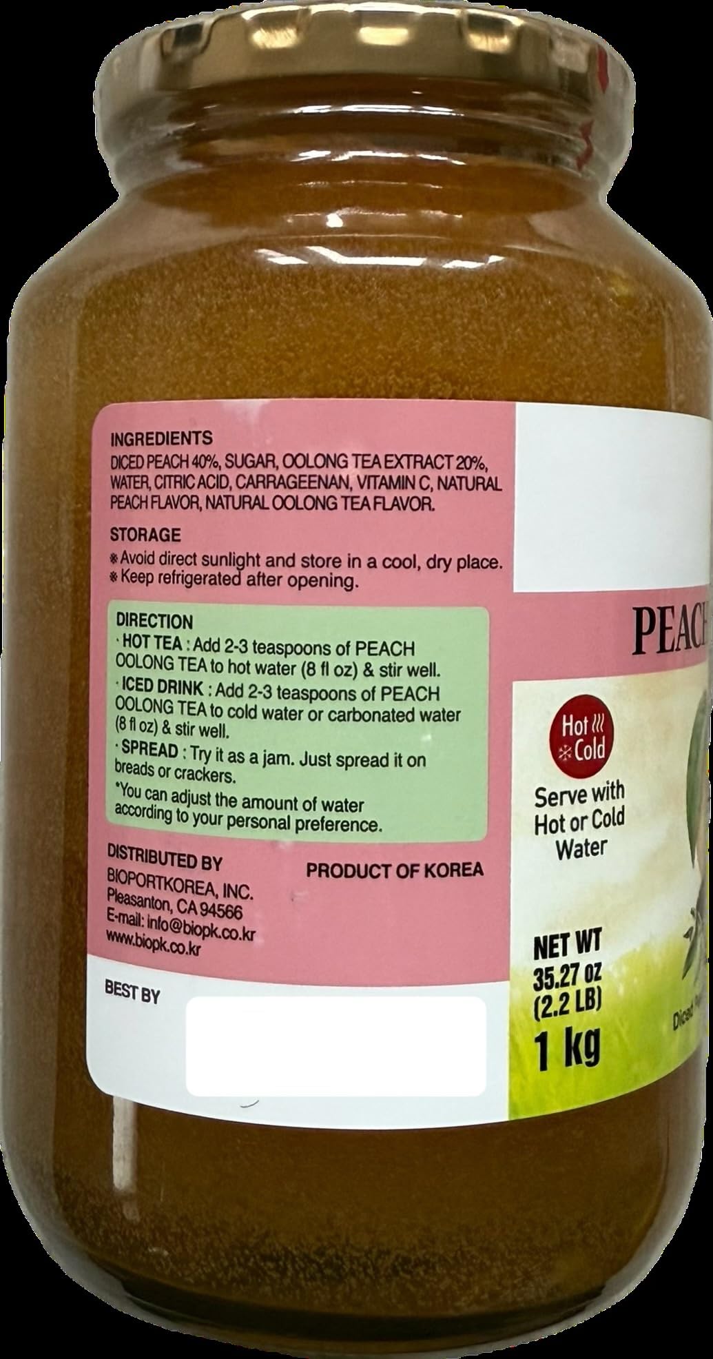 Balance Grow Peach Oolong Tea 2.2 lbs (35.27 oz) – Peach Flavored Oolong Tea Jar