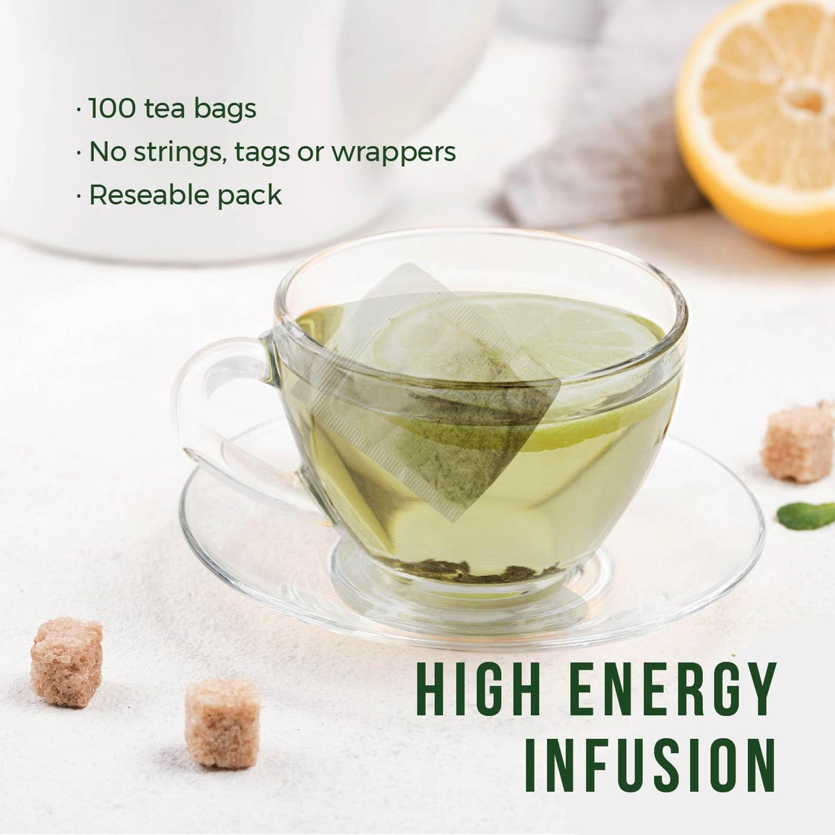 BALIBETOV Organic Unsmoked Yerba Mate Tea Bags – 100 Count, Clean Natural Energy, Gluten-Free & Vegan
