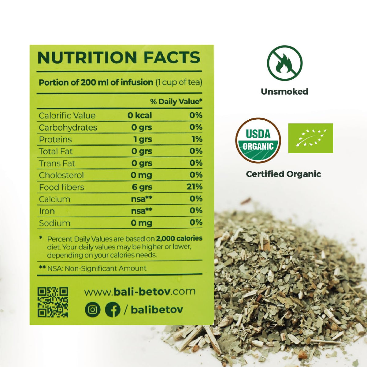 BALIBETOV Organic Yerba Mate – 2.2 lb Loose Leaf, Unsmoked, Gluten-Free & Vegan