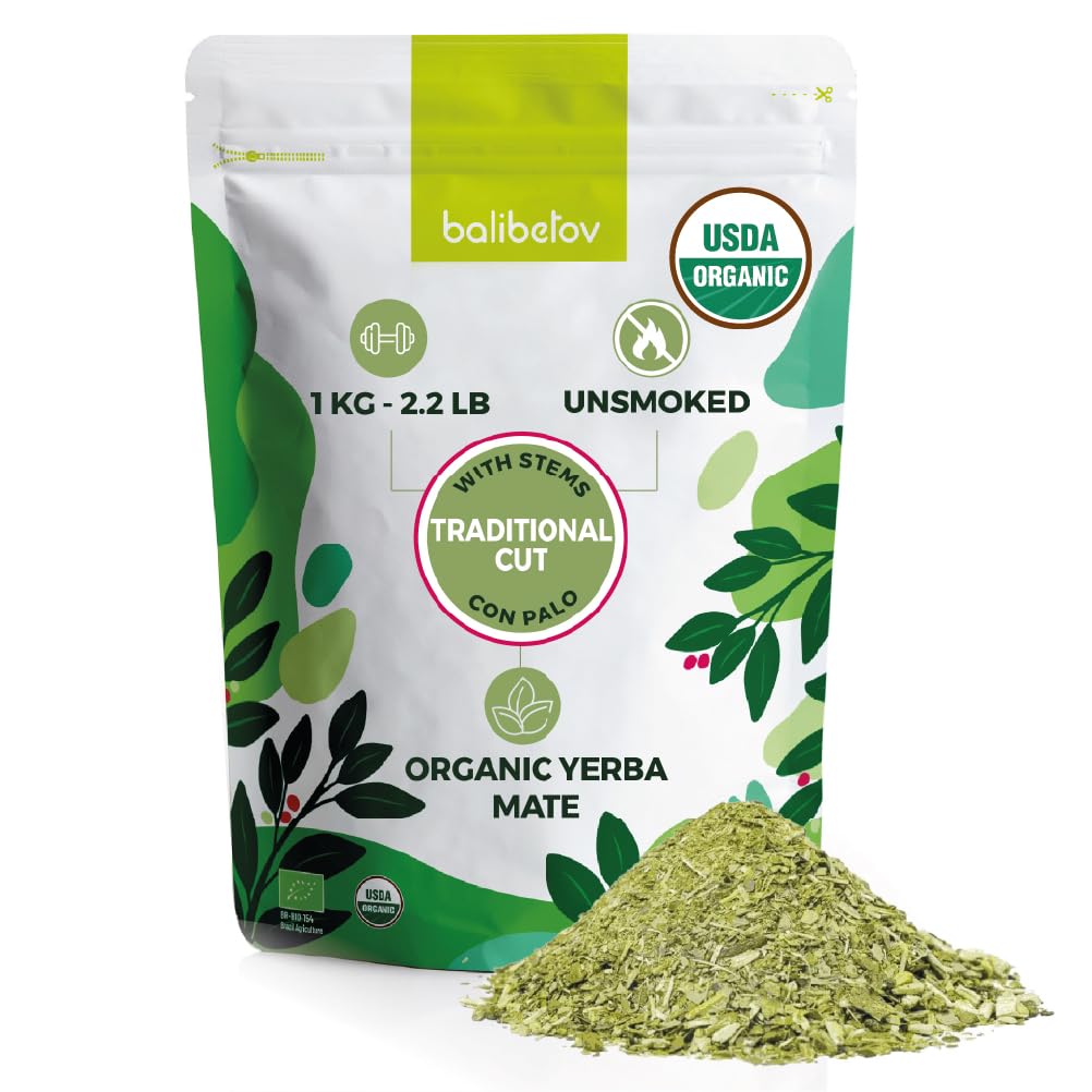 BALIBETOV Organic Yerba Mate – 2.2 lb Loose Leaf, Unsmoked, Gluten-Free & Vegan
