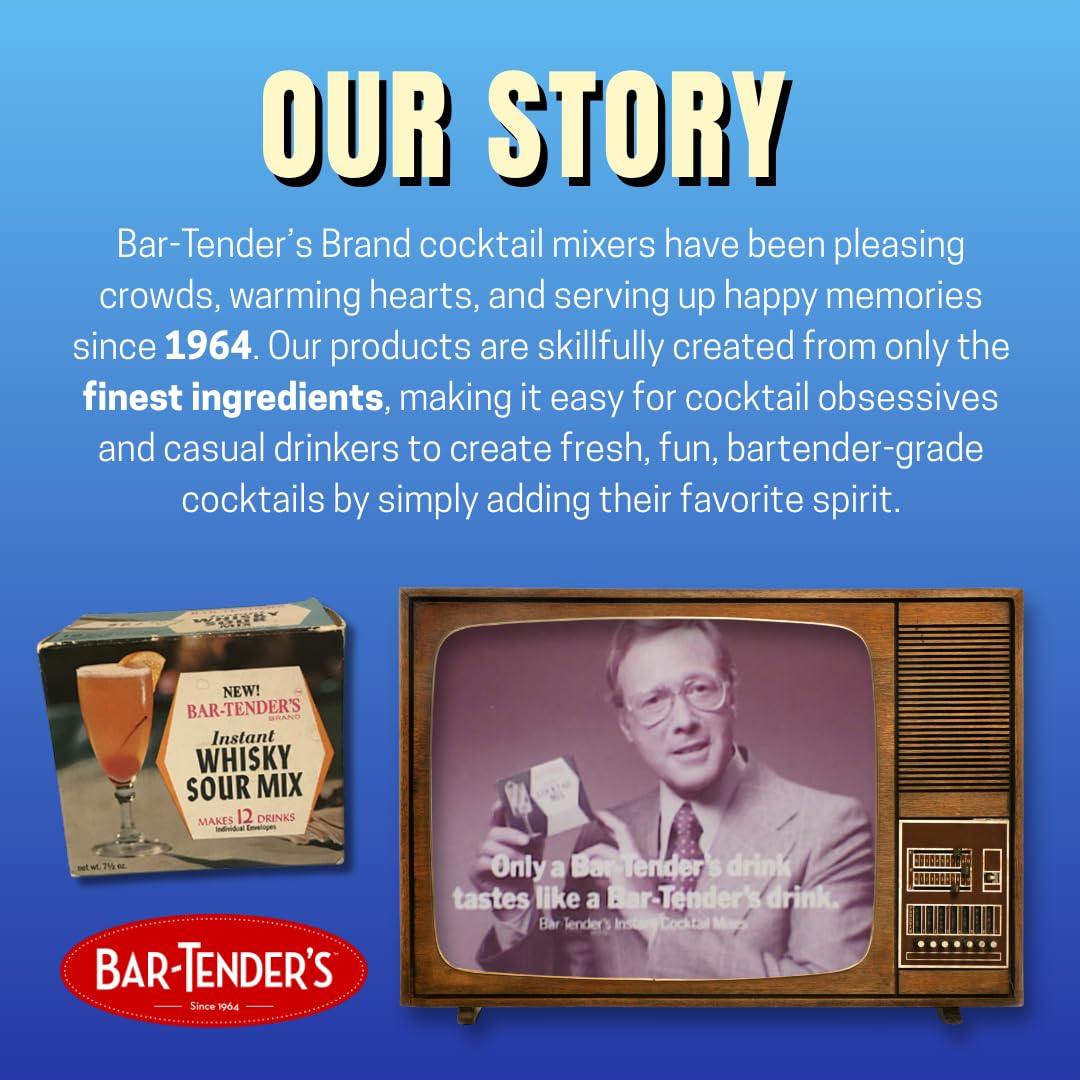Bar-Tender's Brand Whiskey Sour Instant Cocktail Mix – 8 Count (Pack of 3)