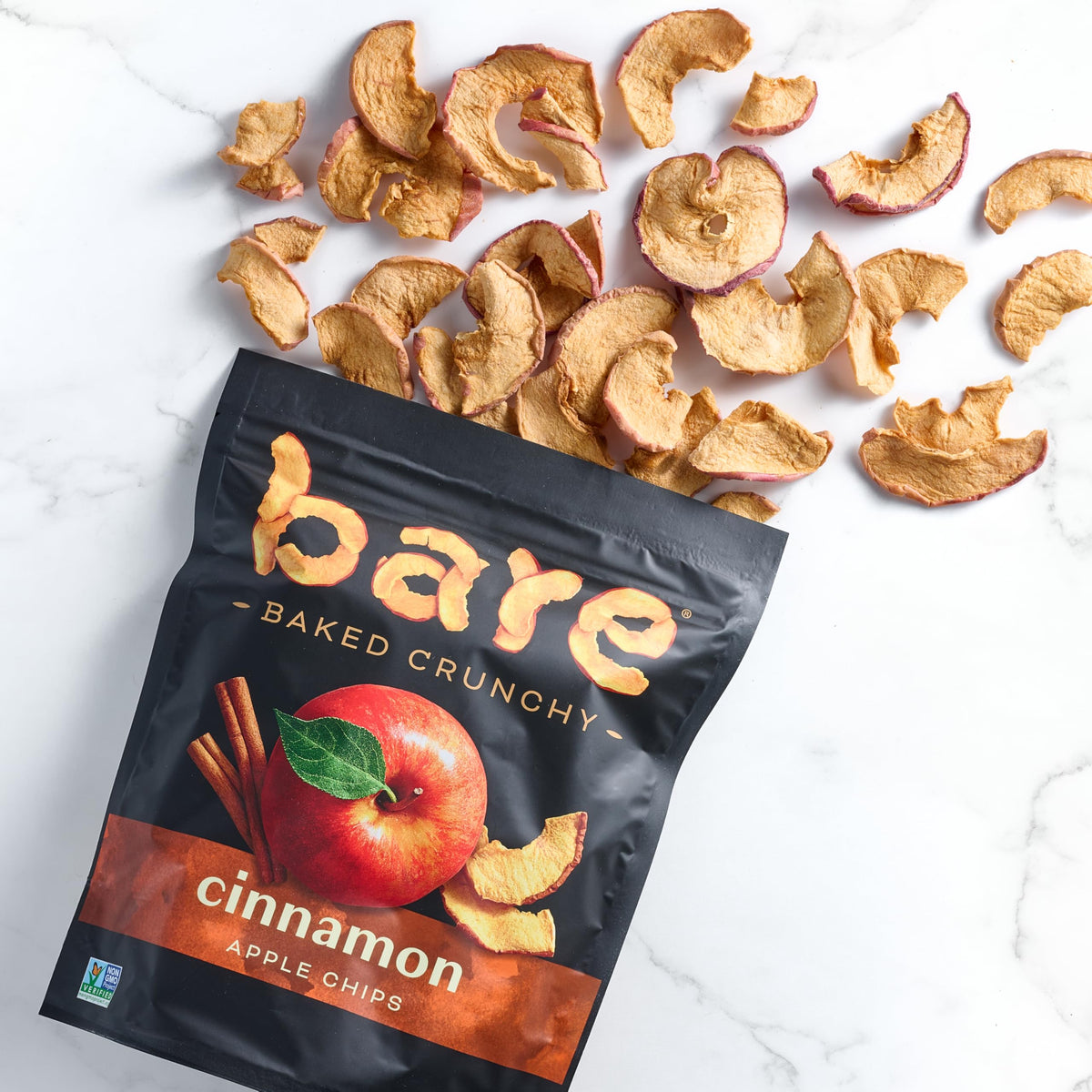 Bare Baked Crunchy Apples Cinnamon Chips – 6 Pack (3.4 oz each) | Gluten-Free, No Added Sugar