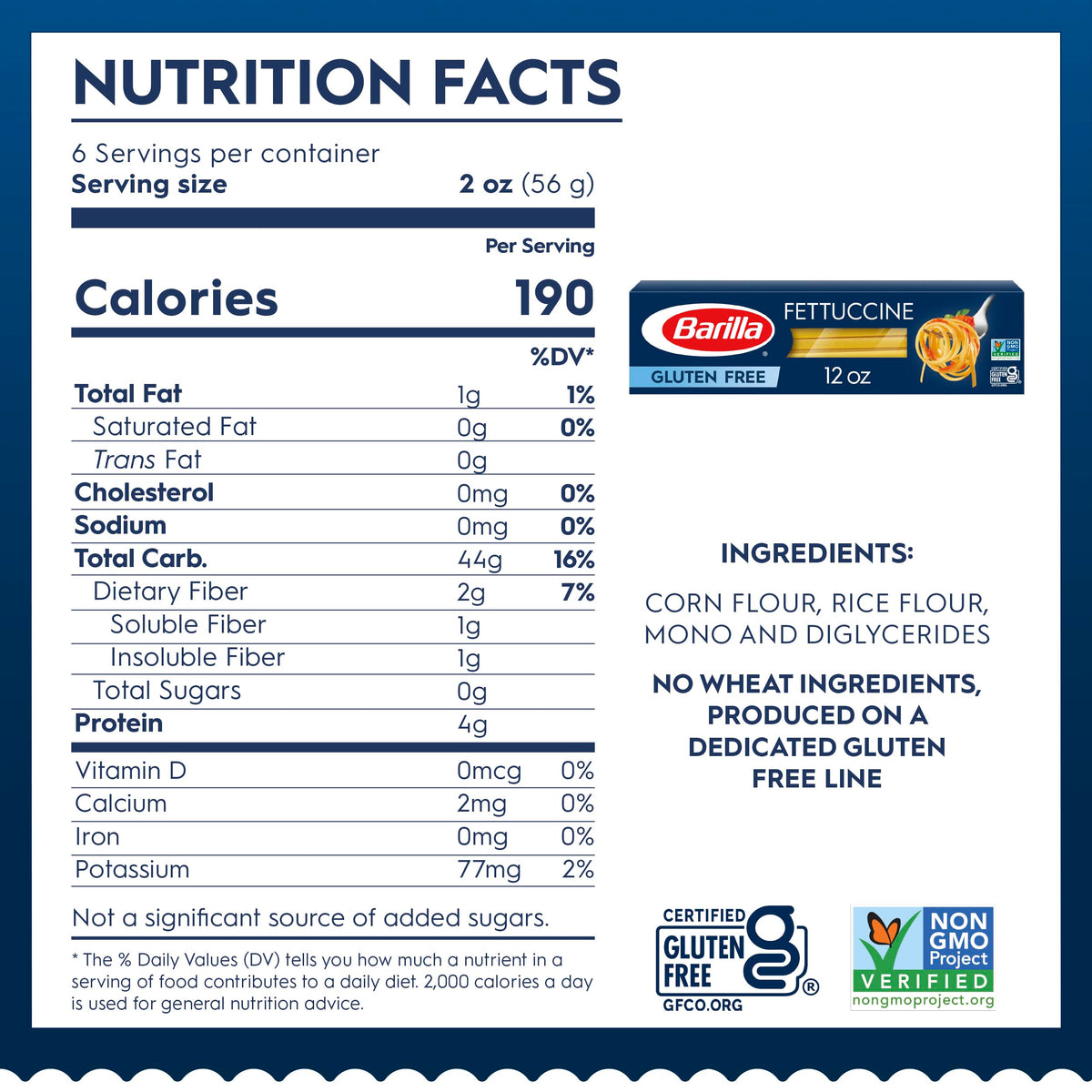 Barilla Gluten Free Fettuccine Pasta, 12 oz – Corn & Rice, Al Dente Texture