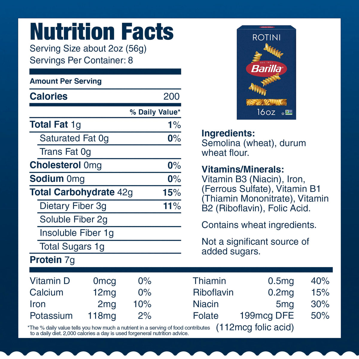 Barilla Rotini Pasta – 16 oz Box (Pack of 12), Non-GMO & Kosher Certified