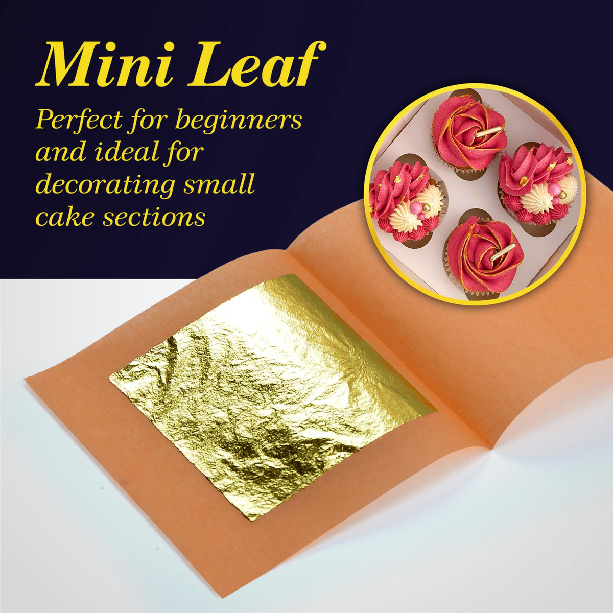 Barnabas Edible Gold Leaf 24K – 1.5in Cake Decorations, Interleaf 12