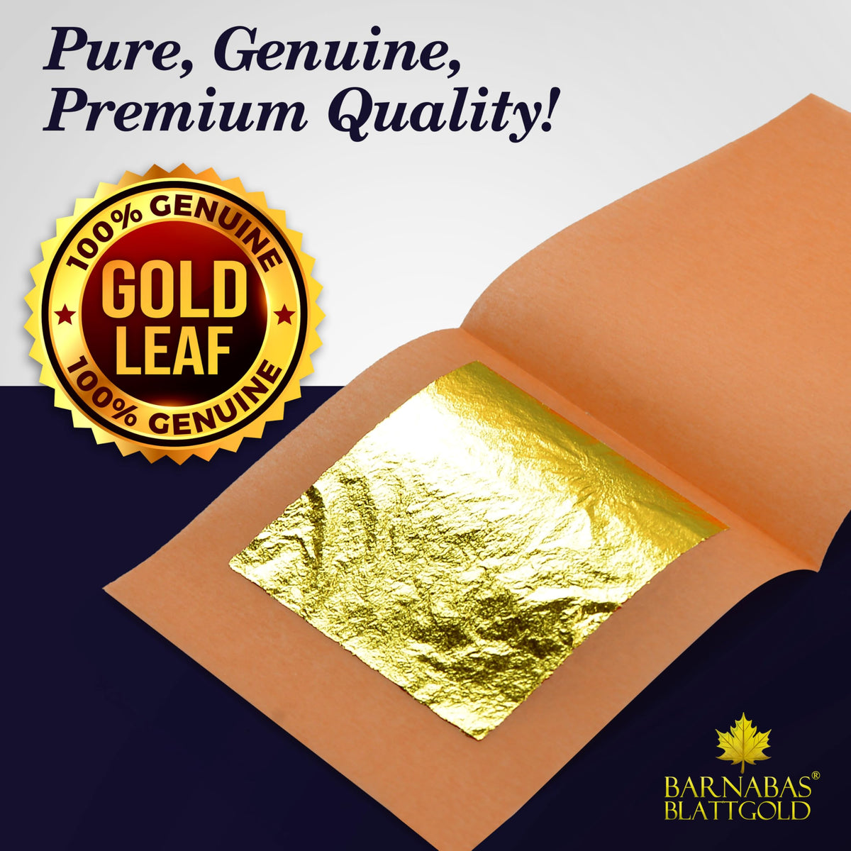 Barnabas Edible Gold Leaf 24K – 1.5in Cake Decorations, Interleaf 12