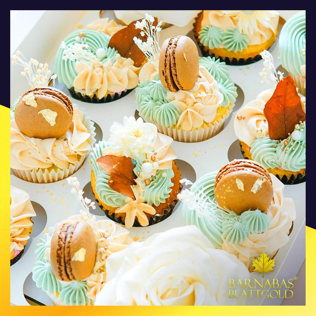 Barnabas Edible Gold Leaf 24K – 1.5in Cake Decorations, Interleaf 12