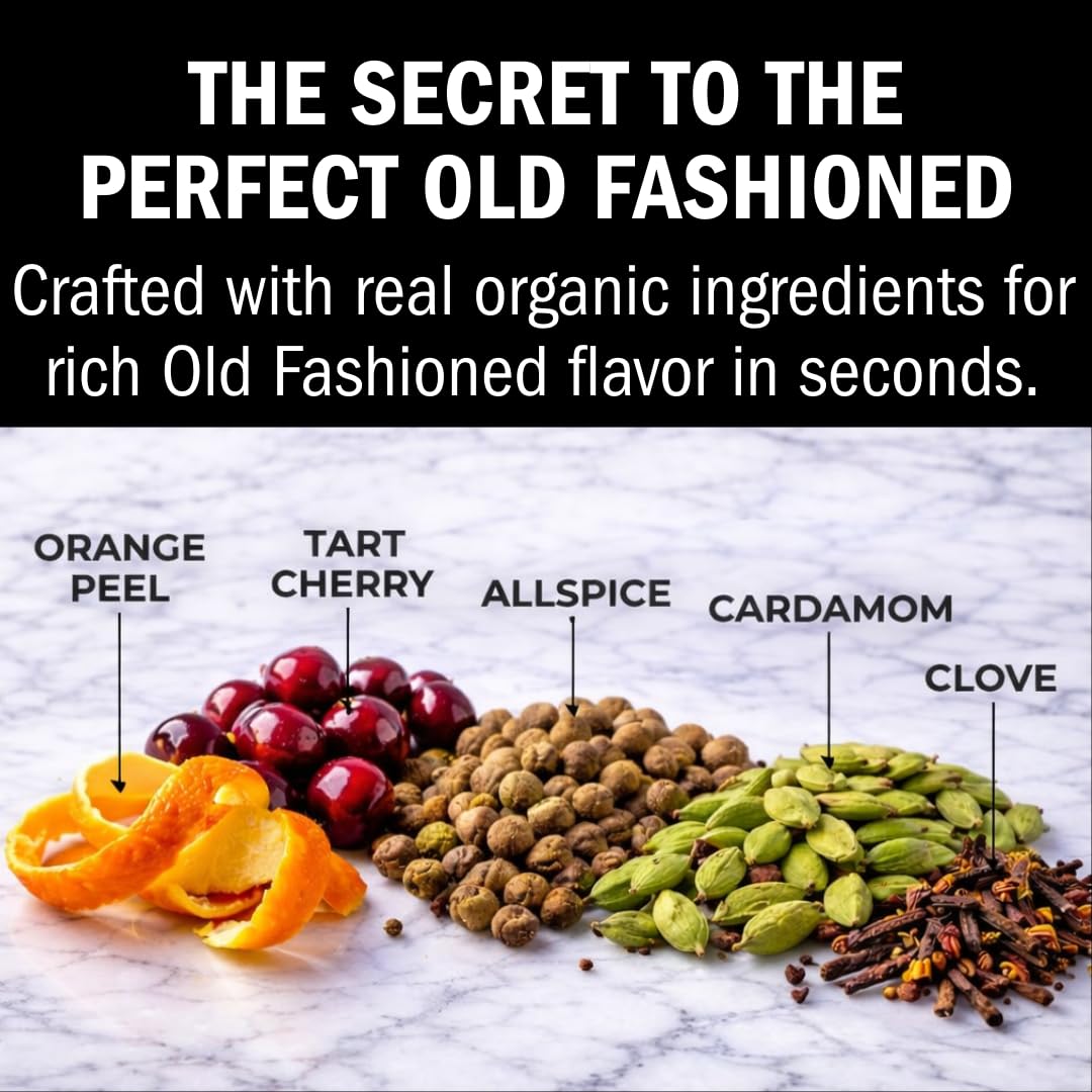 Bartender’s Secret Sauce Old Fashioned Mix – USDA Organic Old Fashioned Syrup with Bitters, 64 Cocktails, 16 oz