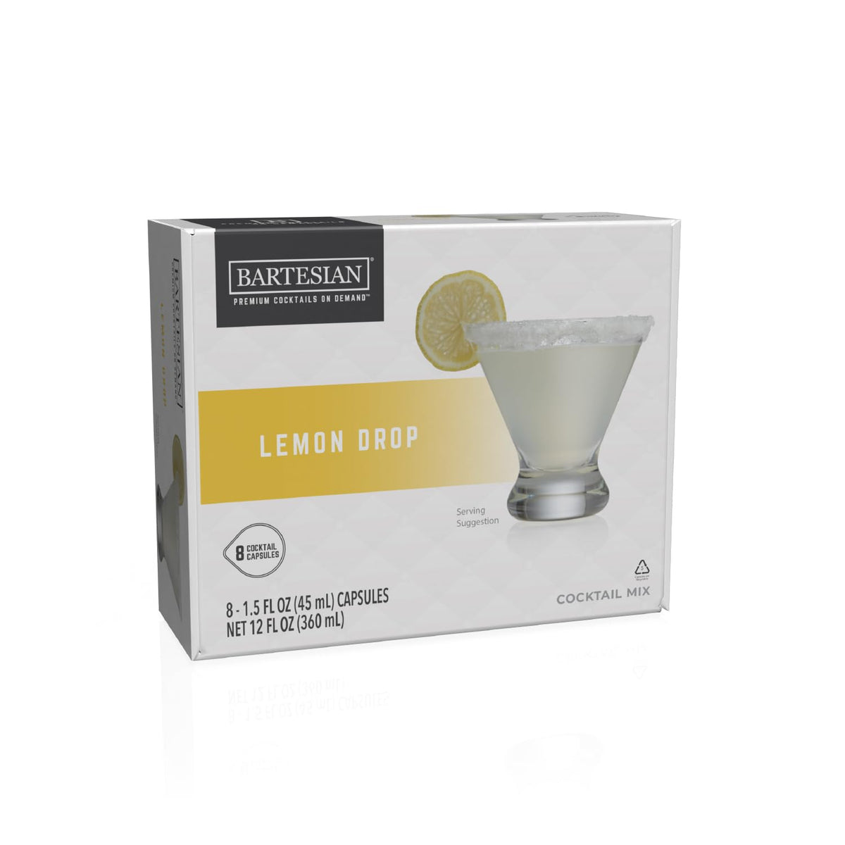 Bartesian Lemon Drop Cocktail Mixer Capsules, Pack of 8