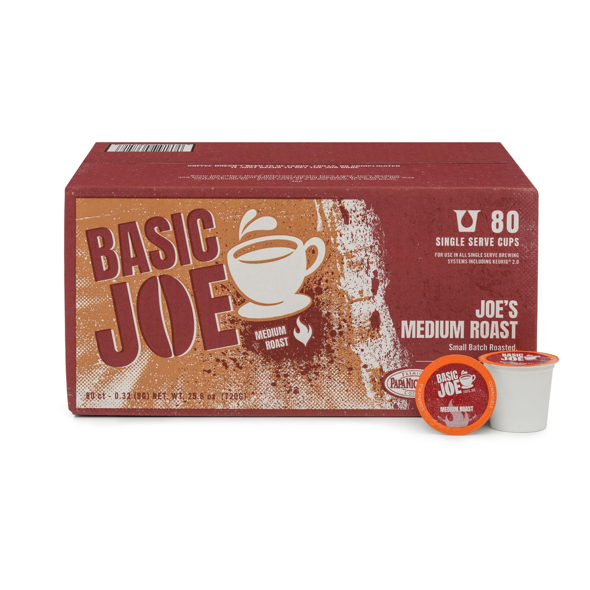 Basic Joe Medium Roast Coffee Pods - 80 Count | 100% Arabica | K-Cup Compatible | Made in USA
