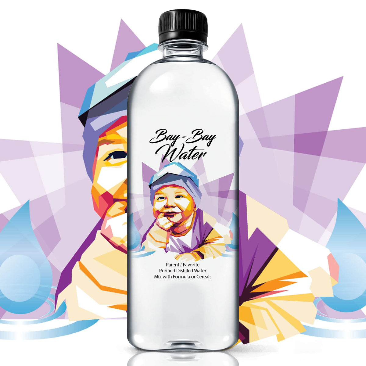 Bay-Bay Water - Purified Distilled Water for Babies - 16.9 oz, BPA Free