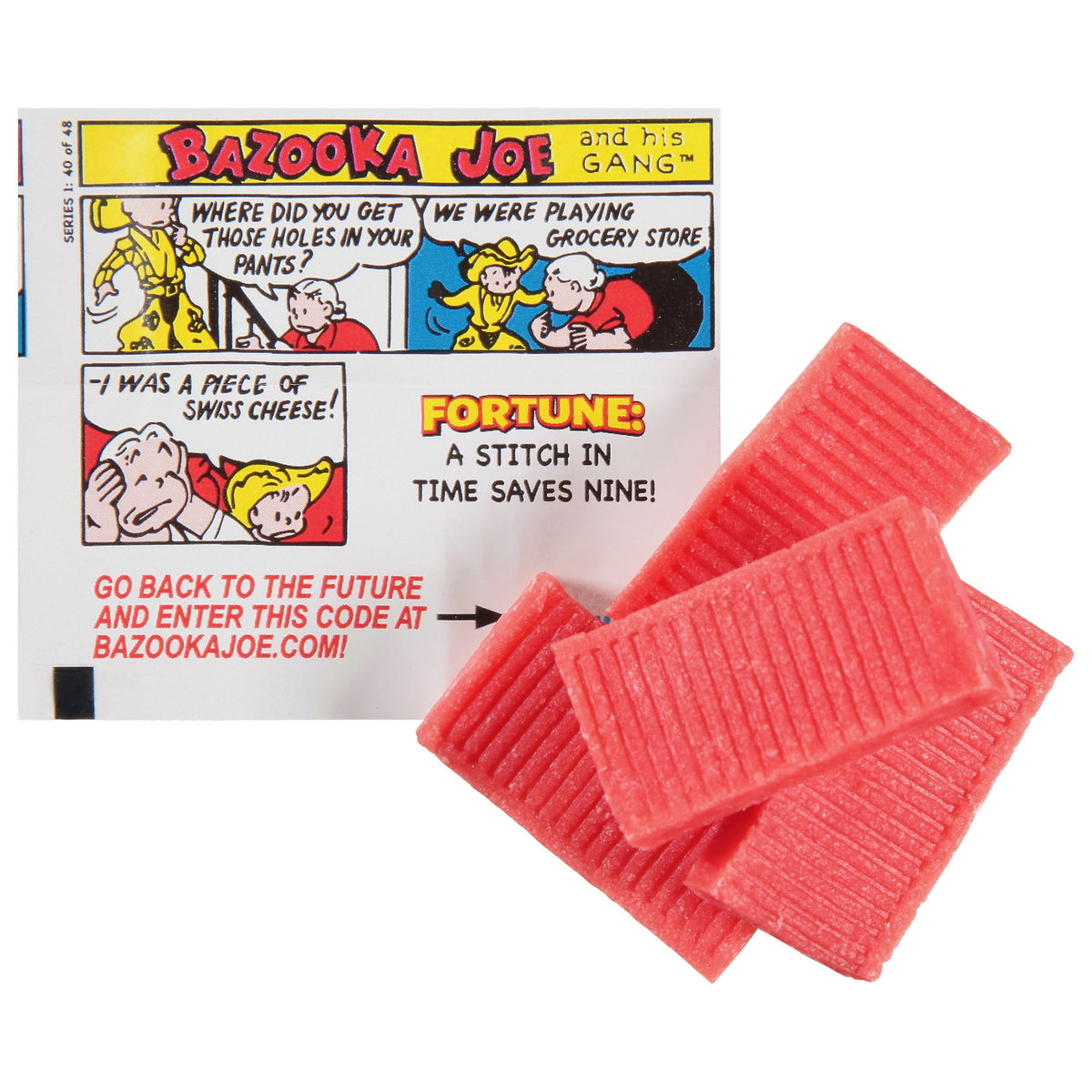 Bazooka Bubble Gum – Original Pink Flavor, 120 Pieces in 12 Wallet Packs