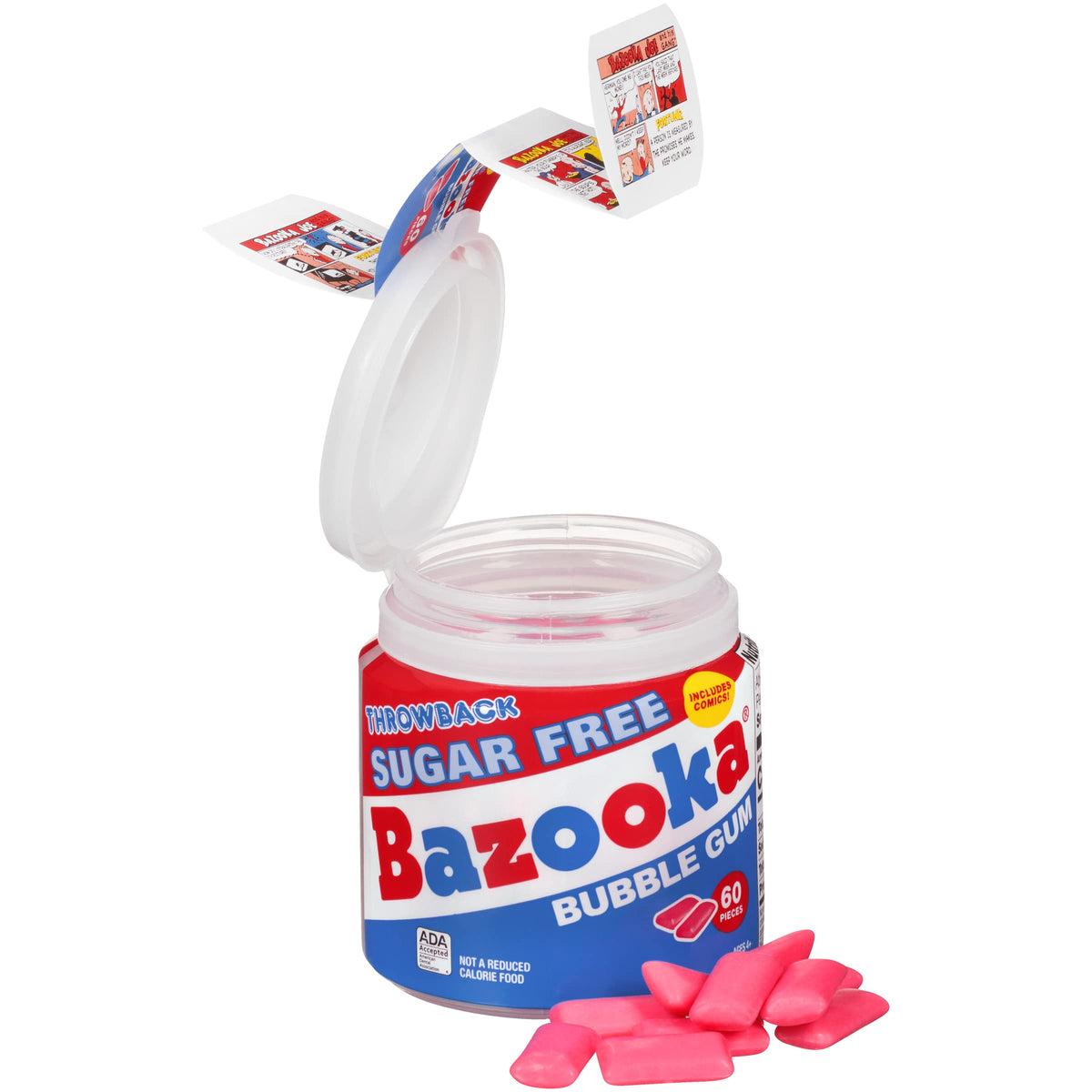 Bazooka Sugar-Free Easter Bubble Gum — 60-Count To-Go Cup (Pack of 6)
