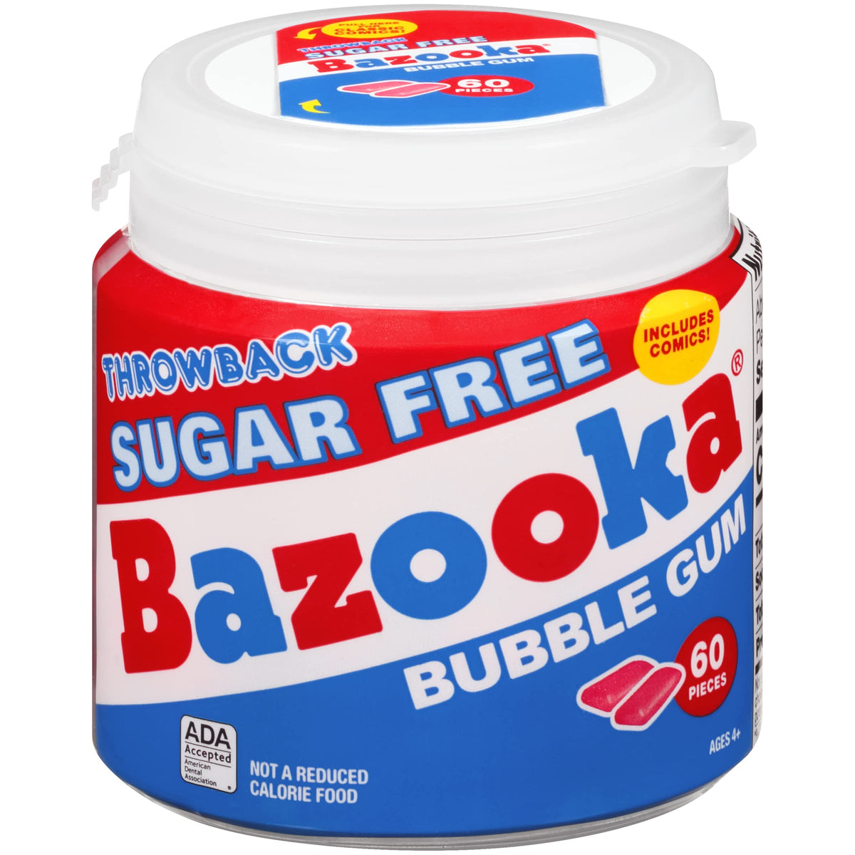 Bazooka Sugar-Free Easter Bubble Gum — 60-Count To-Go Cup (Pack of 6)
