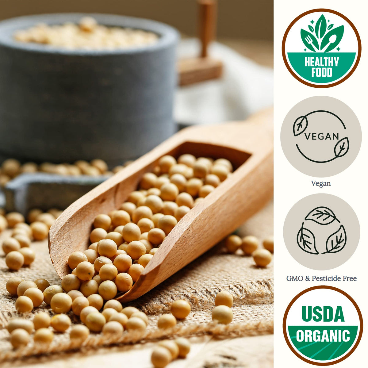 Be Still Farms Organic Soy Beans Bulk 4.8 lb | USA Grown, USDA Organic & Non-GMO