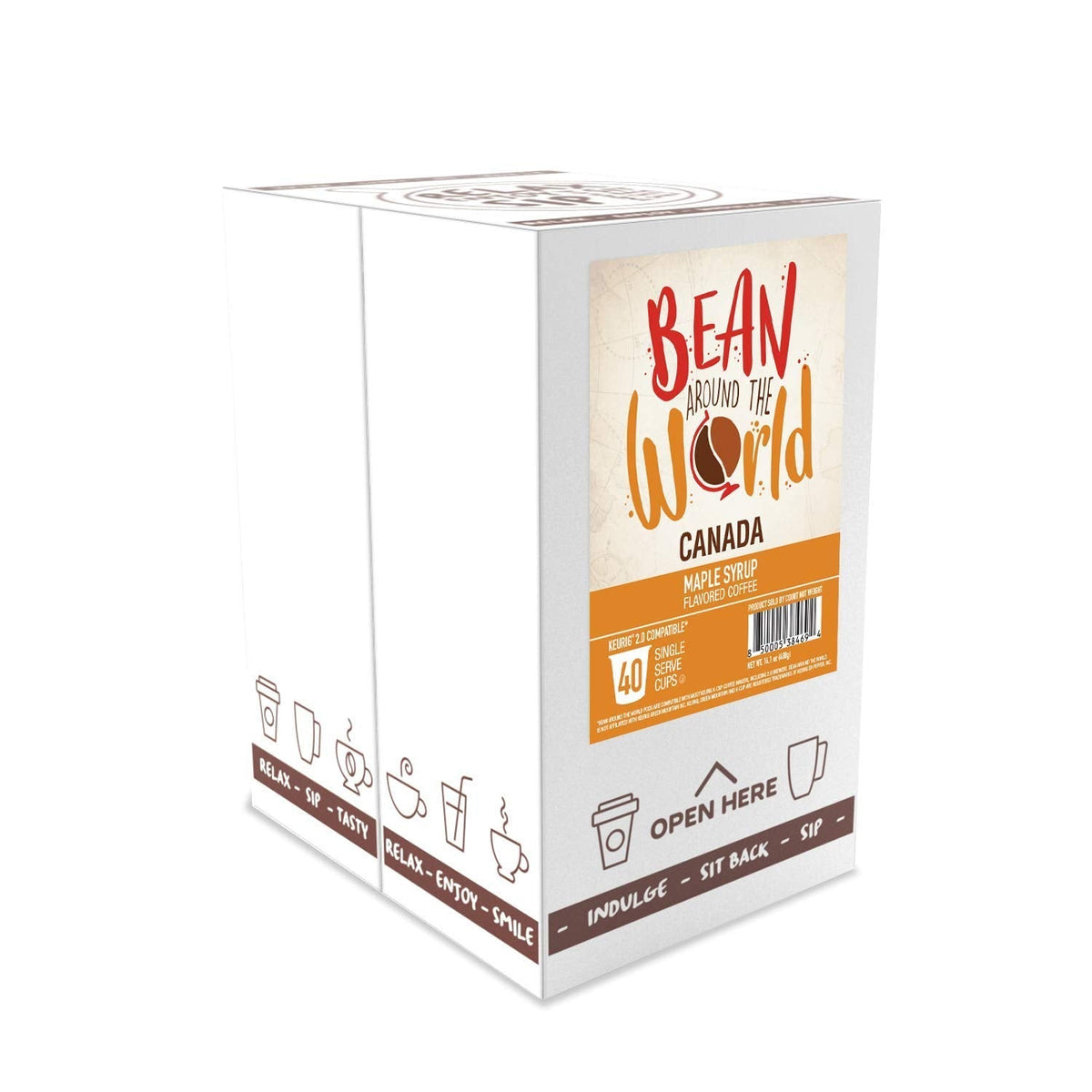 Bean Around The World Maple Syrup Coffee Pods | 40 Count, Keurig 2.0 Compatible