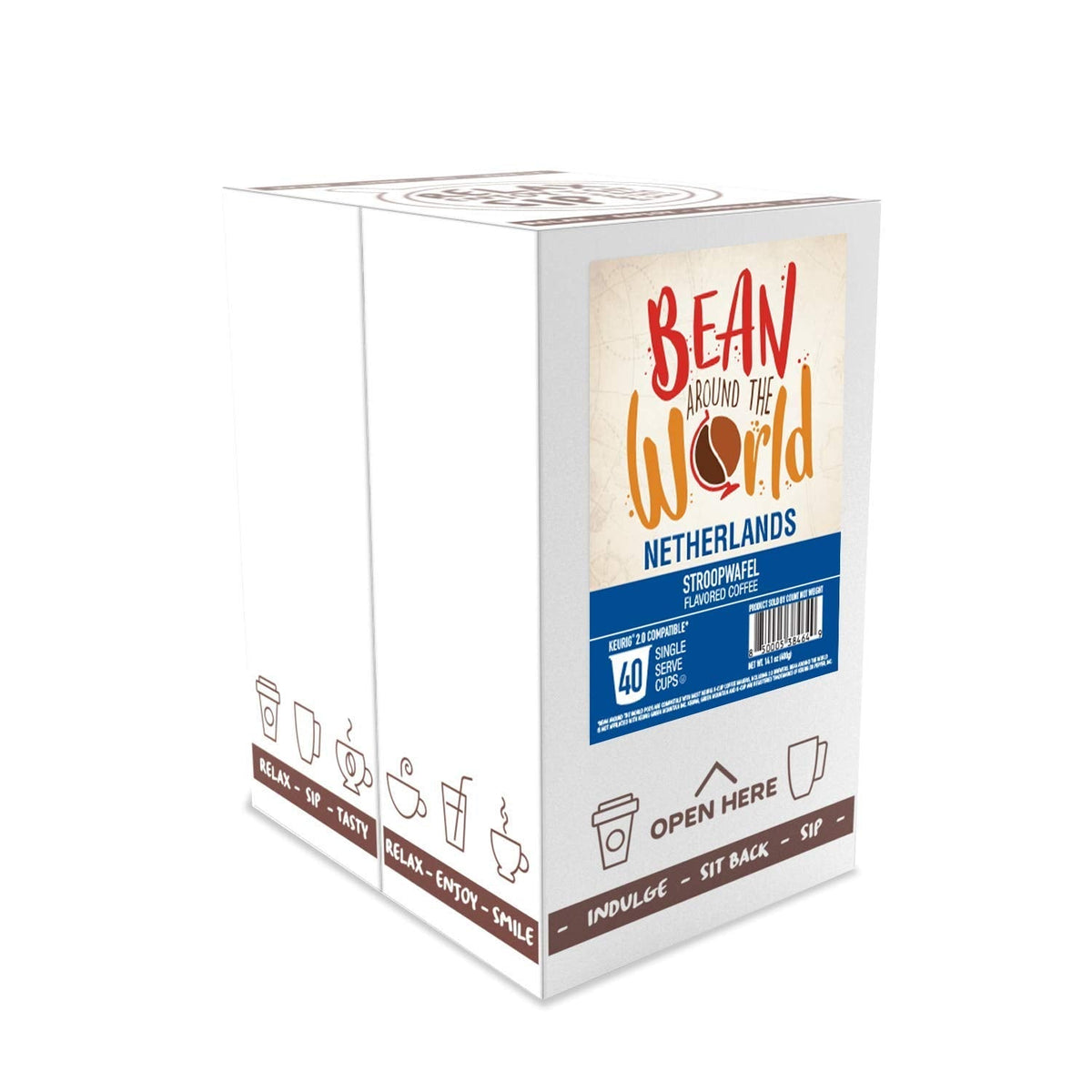 Bean Around The World Flavored Coffee Pods – Stroopwafel, Keurig 2.0 Compatible, 40 Count (Pack of 1)