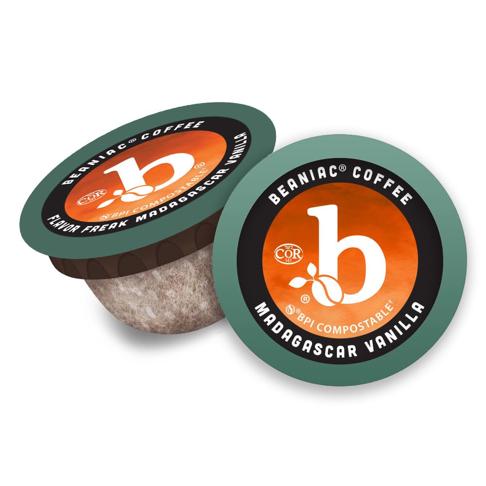 beaniac Flavor Freak Madagascar Vanilla — Flavored Light Roast K-Cup Pods, 30 Count