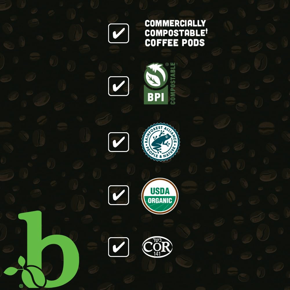 Beaniac Organic Full On French Roast K-Cup Pods – Dark Roast, Compostable, Keurig Compatible, 30 Count