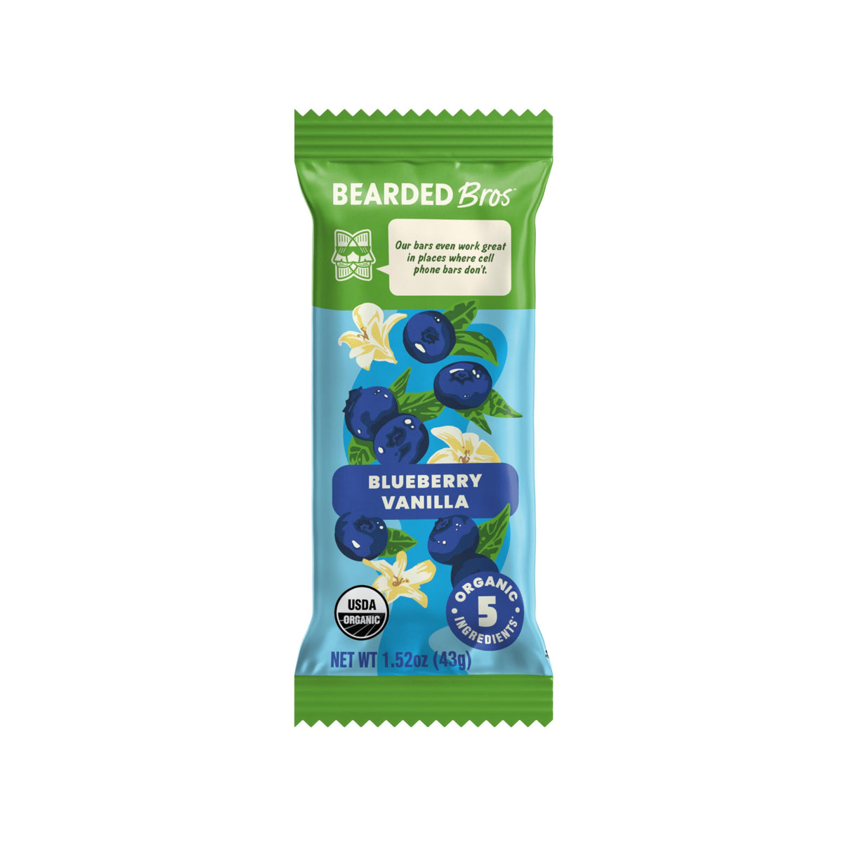 Bearded Brothers Organic Vegan Energy Bars – Blueberry Vanilla | Gluten & Soy Free, Paleo, Whole30, Non-GMO
