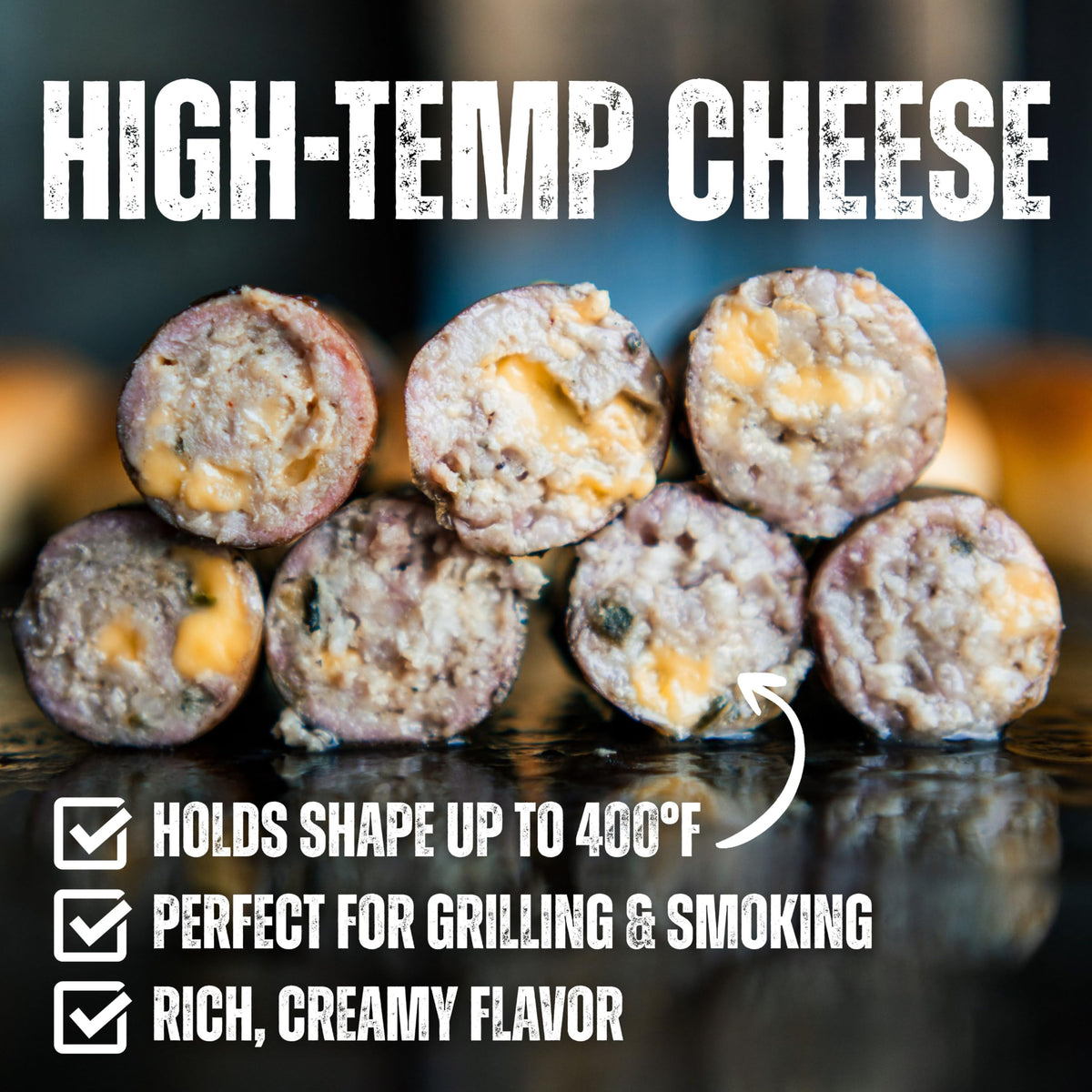 Bearded Butchers High-Temp Cheddar Cheese 2.5 lb Cubes – 400°F, For Sausage & Burgers
