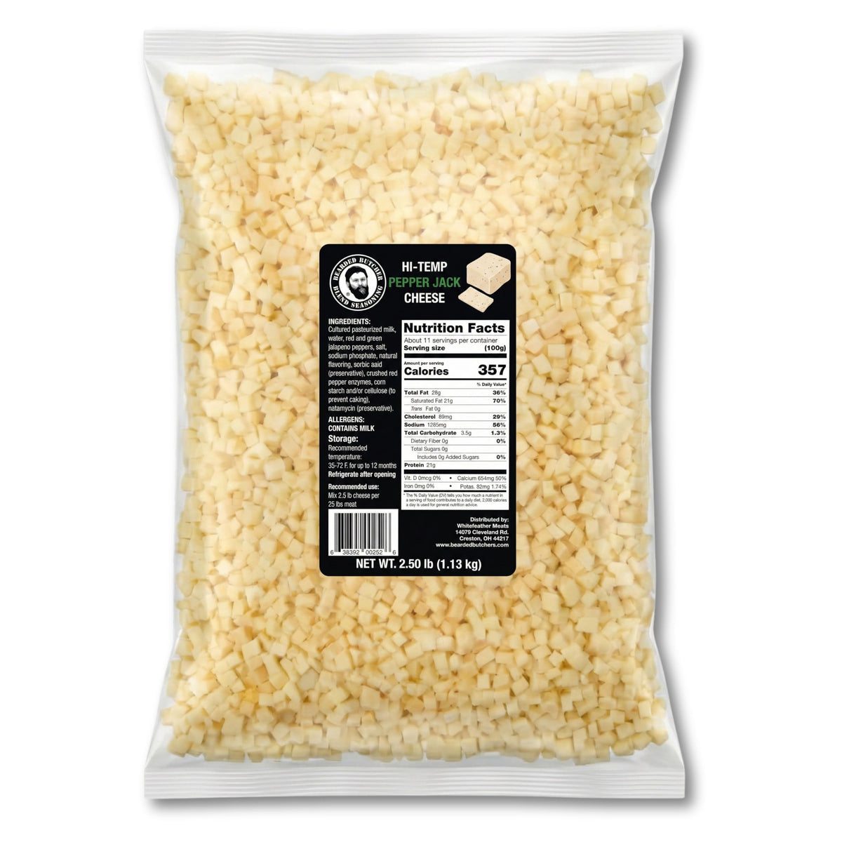 Bearded Butcher Blend High-Temp Pepper Jack Cheese 2.5 lb