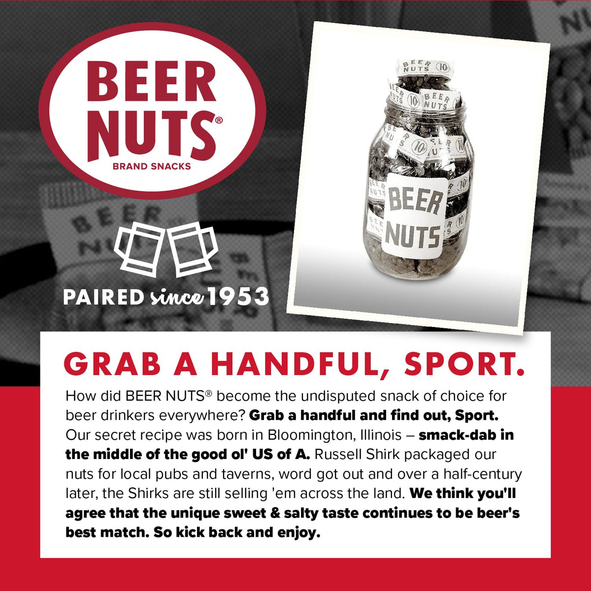 Beer Nuts Cashews – Sweet & Salty Flavor, Gluten Free, Kosher, Low Sodium | American Made Since 1937 (41oz)