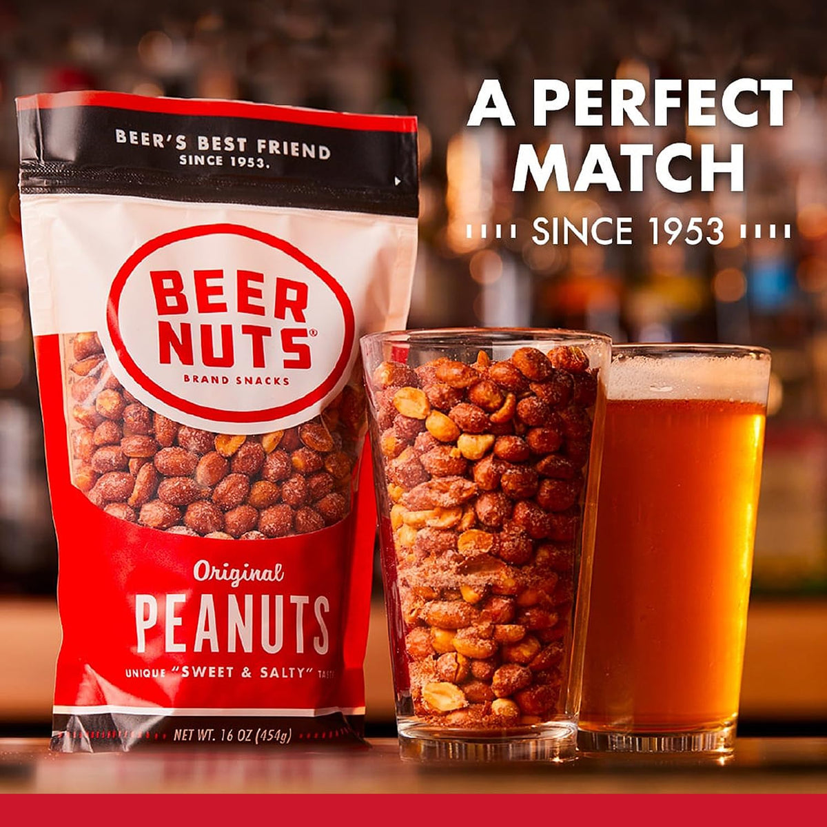 Beer Nuts Cashews – Sweet & Salty Flavor, Gluten Free, Kosher, Low Sodium | American Made Since 1937 (41oz)