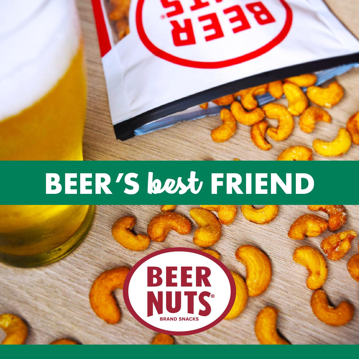 Beer Nuts Cashews – Sweet & Salty Flavor, Gluten Free, Kosher, Low Sodium | American Made Since 1937 (41oz)
