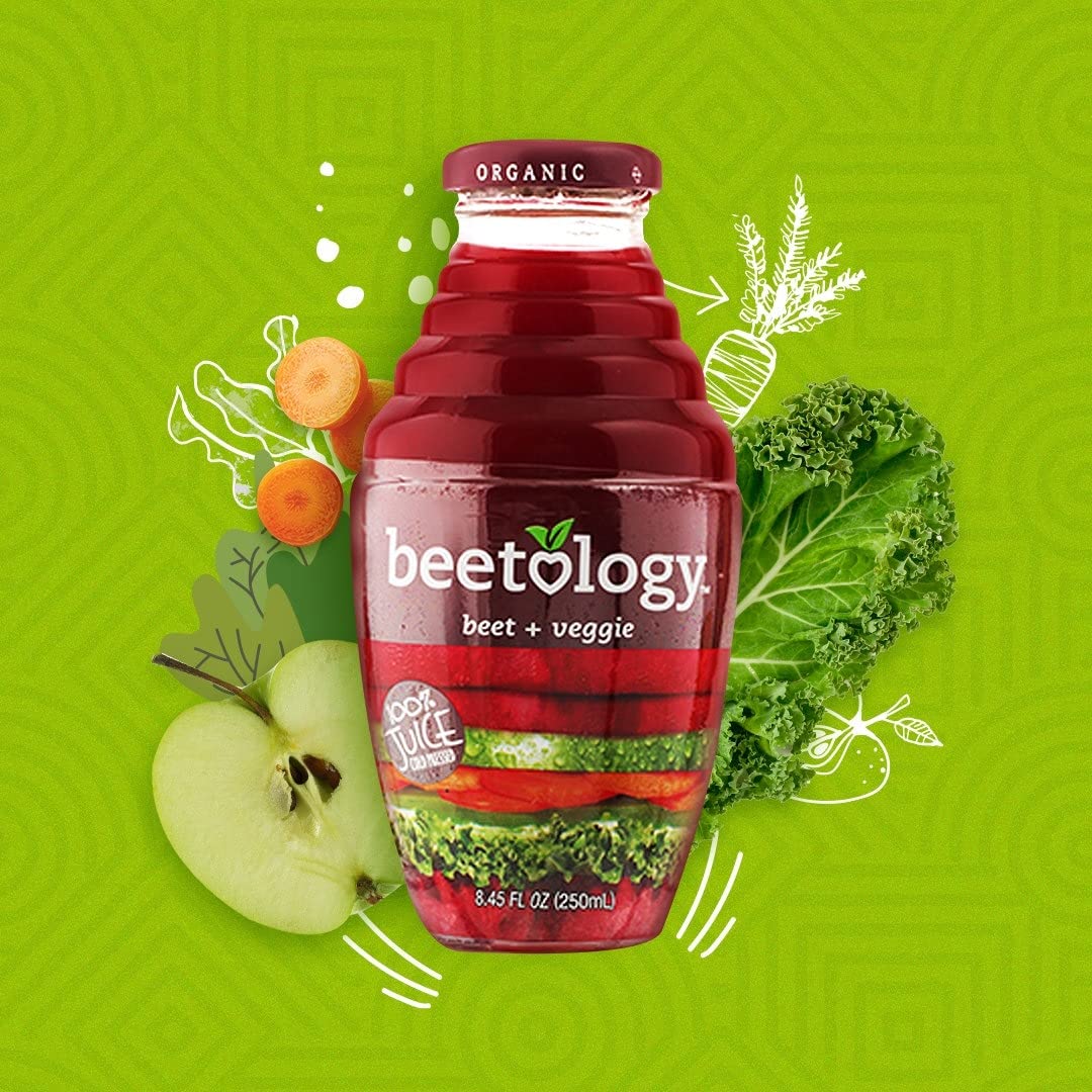Beetology Organic Beet & Veggie Juice 8.45oz (6 Pack) | 100% Cold Pressed