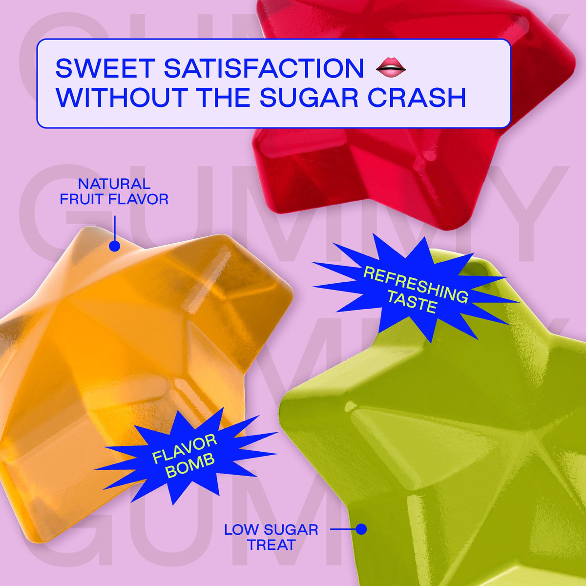 BEHAVE Low Sugar Gummy Candy (Sweet Stars 6-Pack) | Keto, Diabetic-Friendly, High Fiber, Gluten-Free & Non-GMO