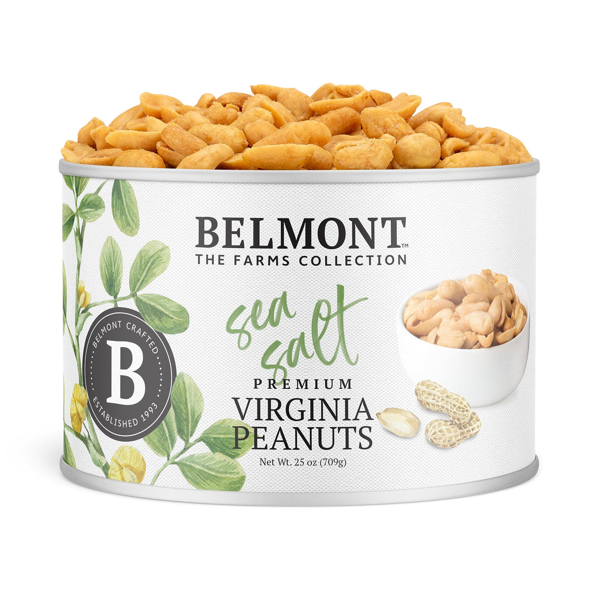 Belmont Peanuts Gourmet Sea-Salted Virginia Peanuts – 25 oz, 3 Ingredients, No Preservatives