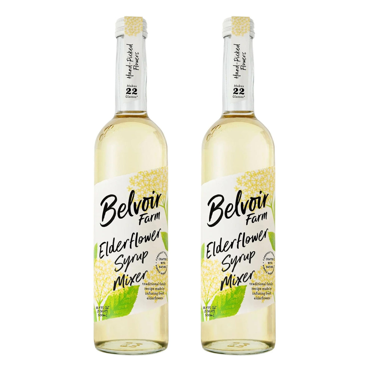Belvoir Fruit Farms Elderflower Syrup Mixer (500ml) – Pack of 2 | Natural Drink Mix