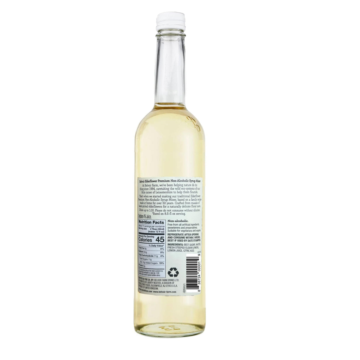 Belvoir Fruit Farms Elderflower Syrup Mixer (500ml) – Pack of 2 | Natural Drink Mix