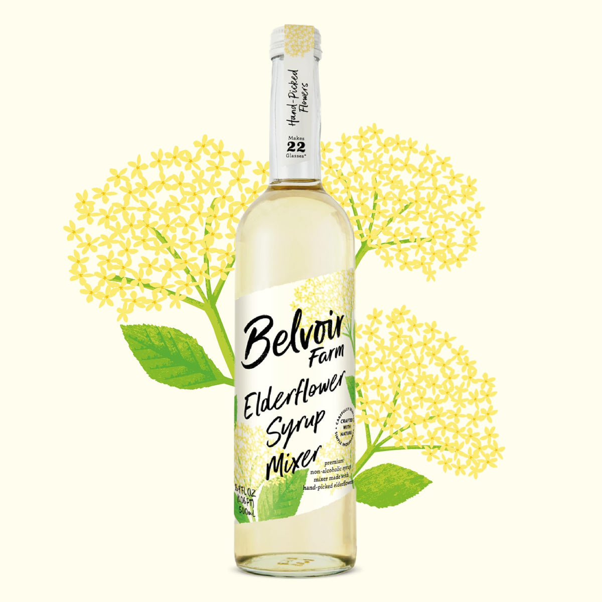 Belvoir Fruit Farms Elderflower Syrup Mixer (500ml) – Pack of 2 | Natural Drink Mix