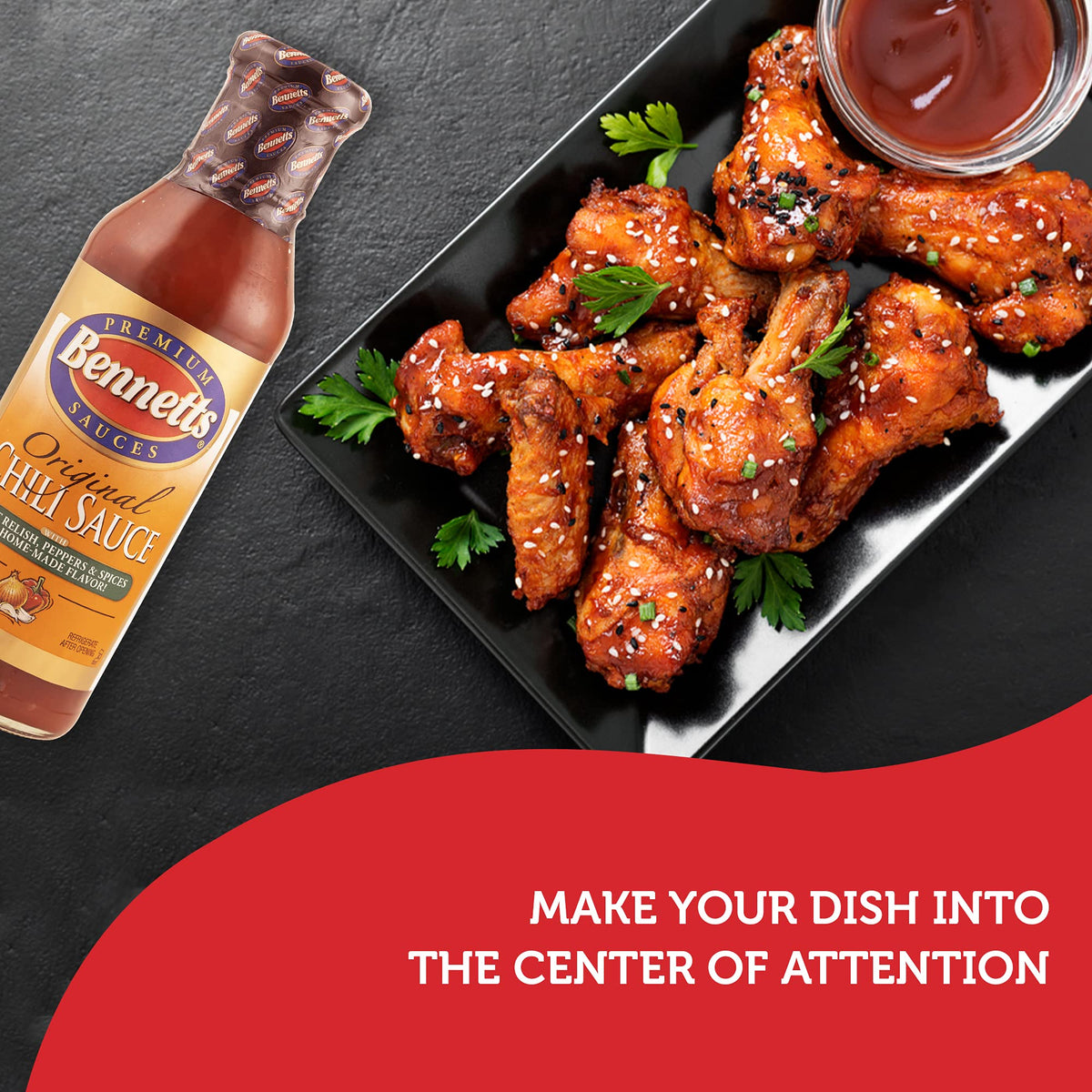 Bennett's Original Chili Sauce – 12oz Bottle, Pack of 3 | Classic Sweet & Spicy for Meatloaf, Burgers, and Grilling