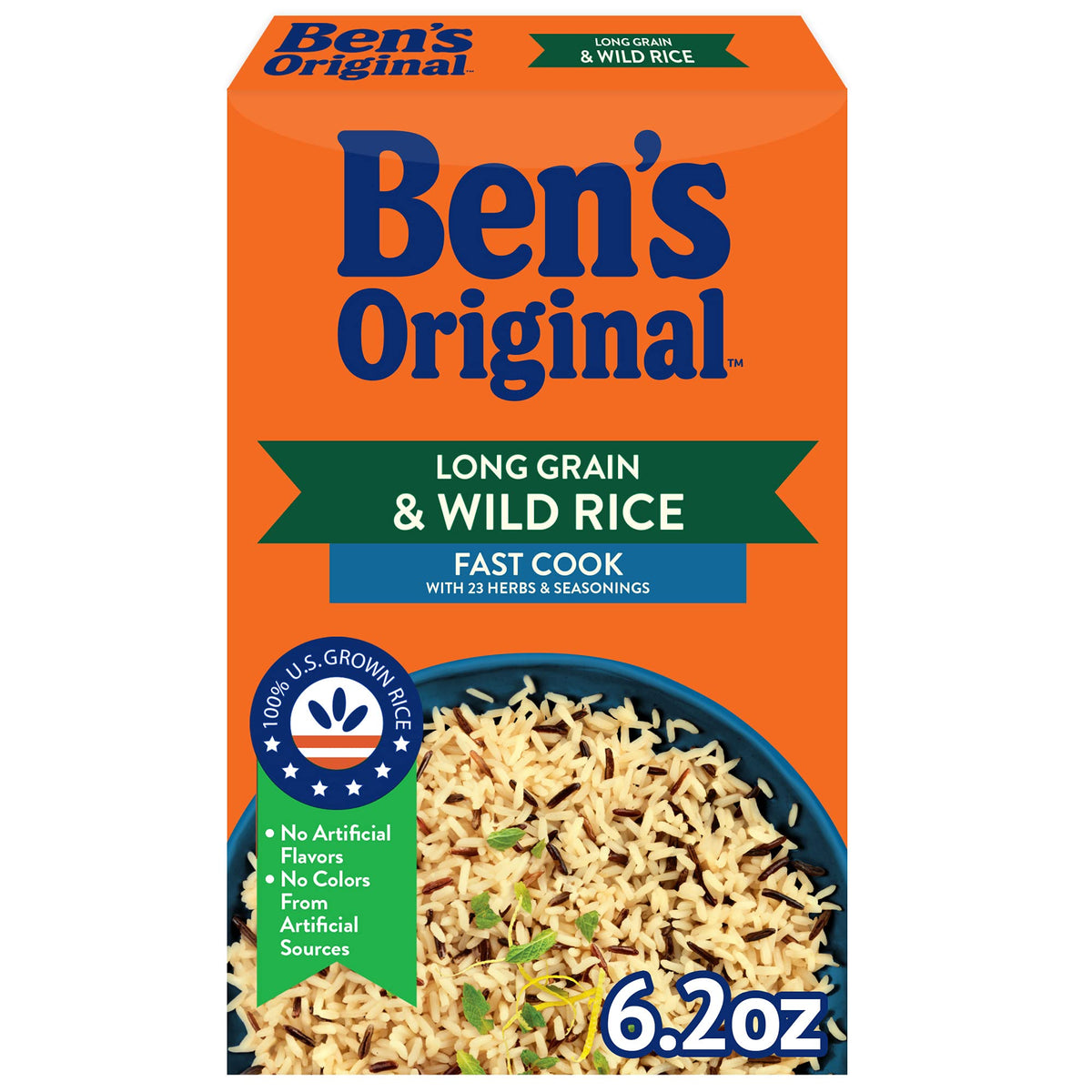 BEN'S ORIGINAL Long Grain Rice & Wild Rice Blend – 6.2 oz Box (Pack of 12) | Fast Cook