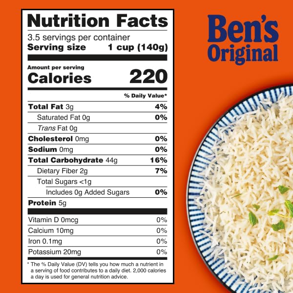 BEN'S ORIGINAL READY RICE Basmati Rice, Family Size (6 x 17.3 oz Pouches) – Easy Microwave Convenience