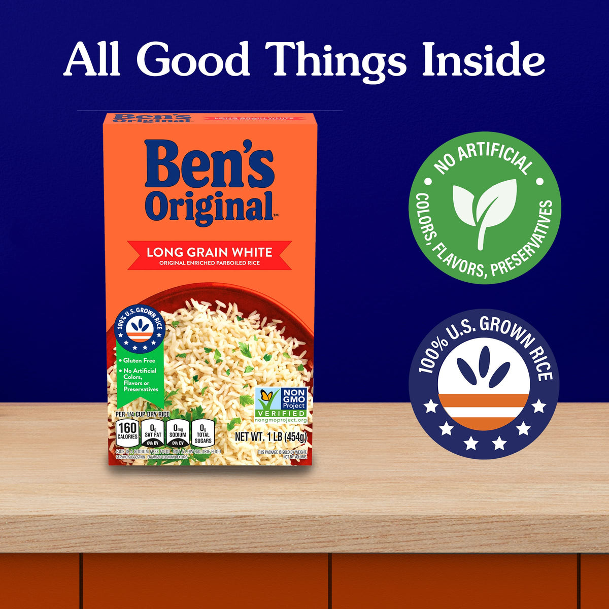 BEN'S ORIGINAL Parboiled Long Grain White Rice, 12 x 1 lb – Quick 20-Minute Cook