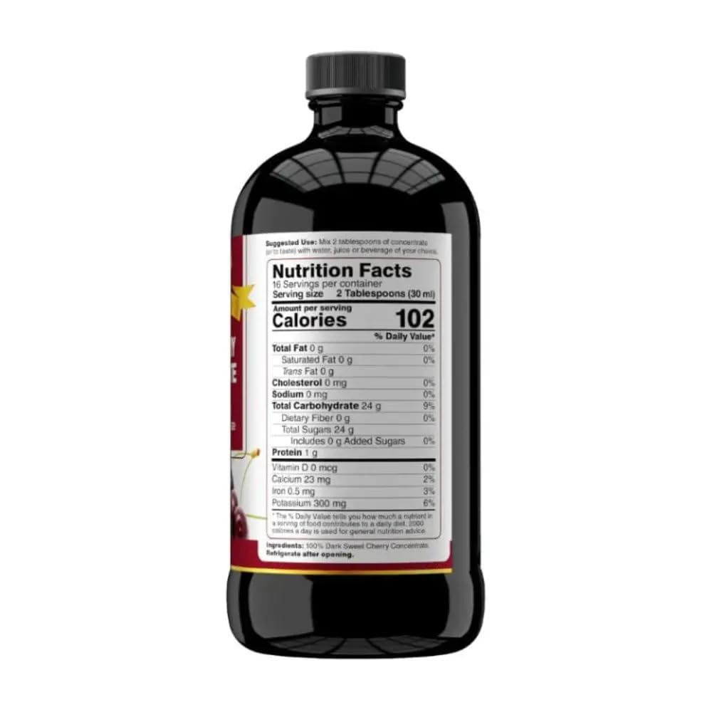 Bernard Jensen's Black Cherry Concentrate - Pure Bing Cherry Flavor, 16 oz Bottle